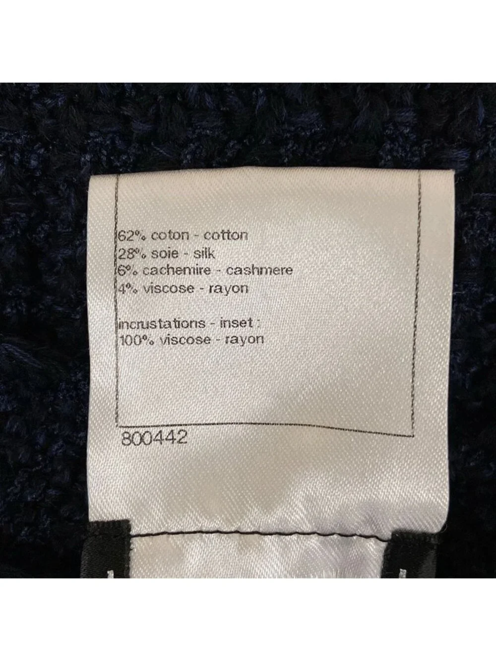 Chanel Cardigan 36 S Navy Spring Autumn Cotton Silk